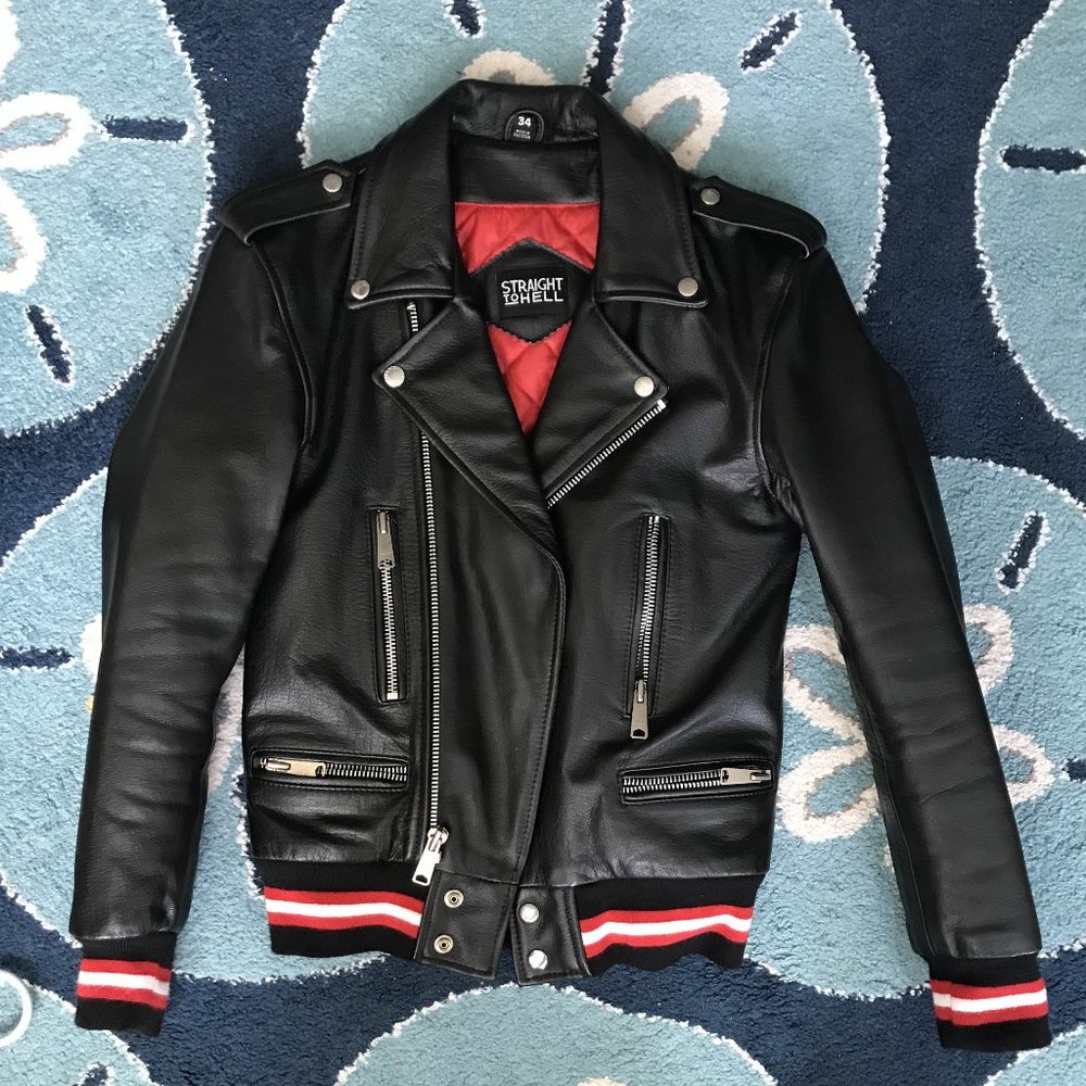 Straight to Hell RIVAL Leather Bomber Moto Jacket